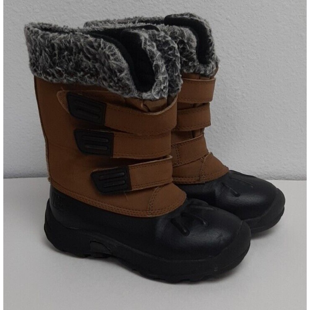 Rugged Outback Youth Child Size 11 Winter Boots Black Brown Fleece